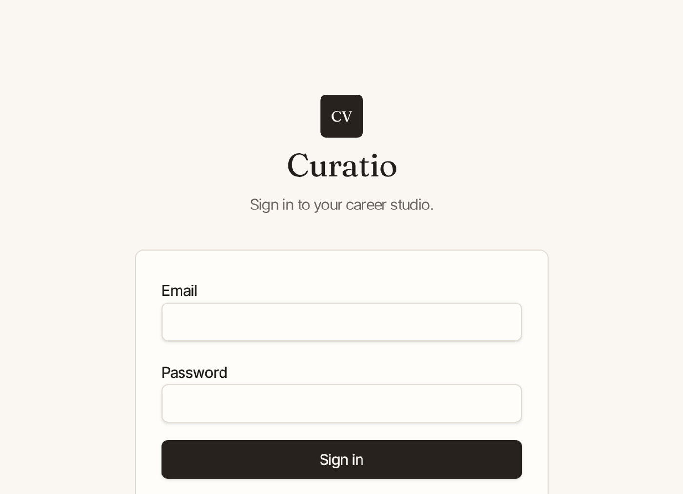 CURATIO application preview
